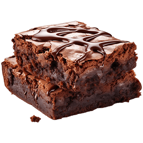 Brownie au chocolat: gâteau au chocolat, fondant par endroits et recouvert d'un glaçage.